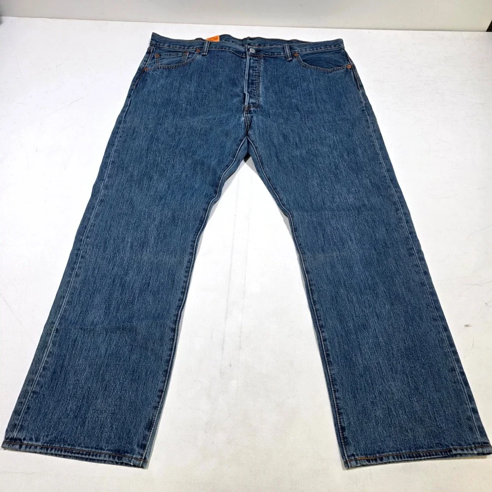 Levi's 501 Original Fit Mens 42x32 Blue Straight Leg Button Fly Jeans 00501-0193